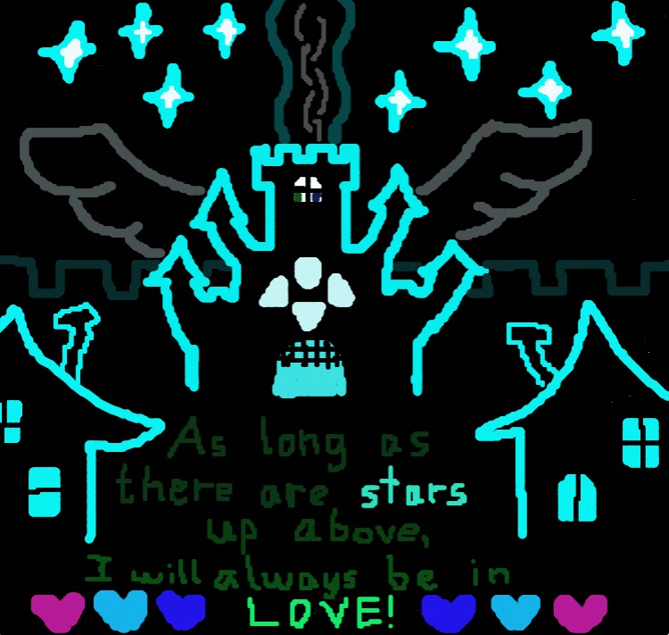 Dark Castle Town, with lyrics from 'Machine Love' by Jamie Paige beneath it.